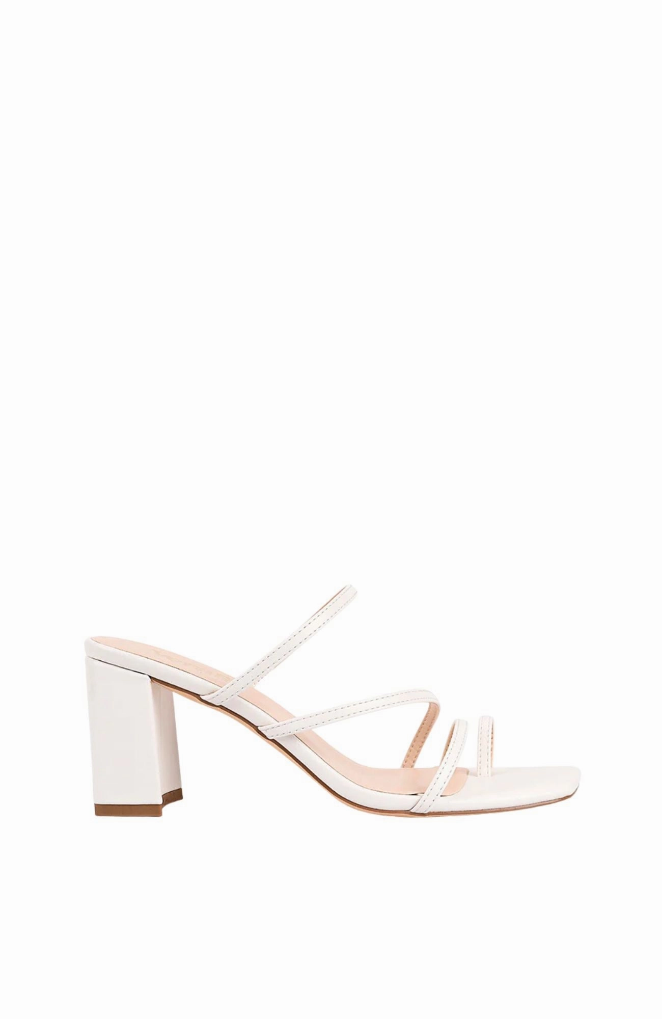 Summer Heels Nature Block Heel Mules Chalk White