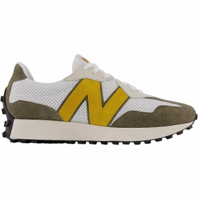 Ergonomic Frame New Balance Men's 327 Shoes - White / Varsity Gold