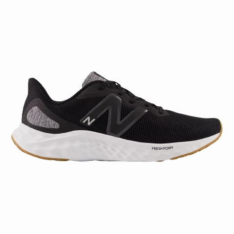 Dynamic Arch Cushion Performance New Balance Men's Fresh Foam Arishi v4 Shoes - Black / Silver Metallic / Gum