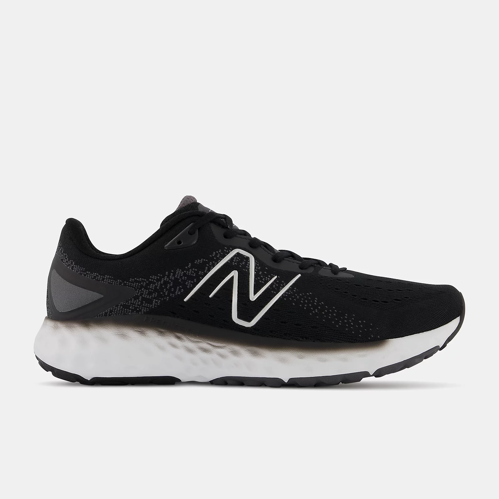 Luxurious Feel Ergonomic Footbed Design New Balance Men's Fresh Foam Evoz v2 Shoes - Black / White