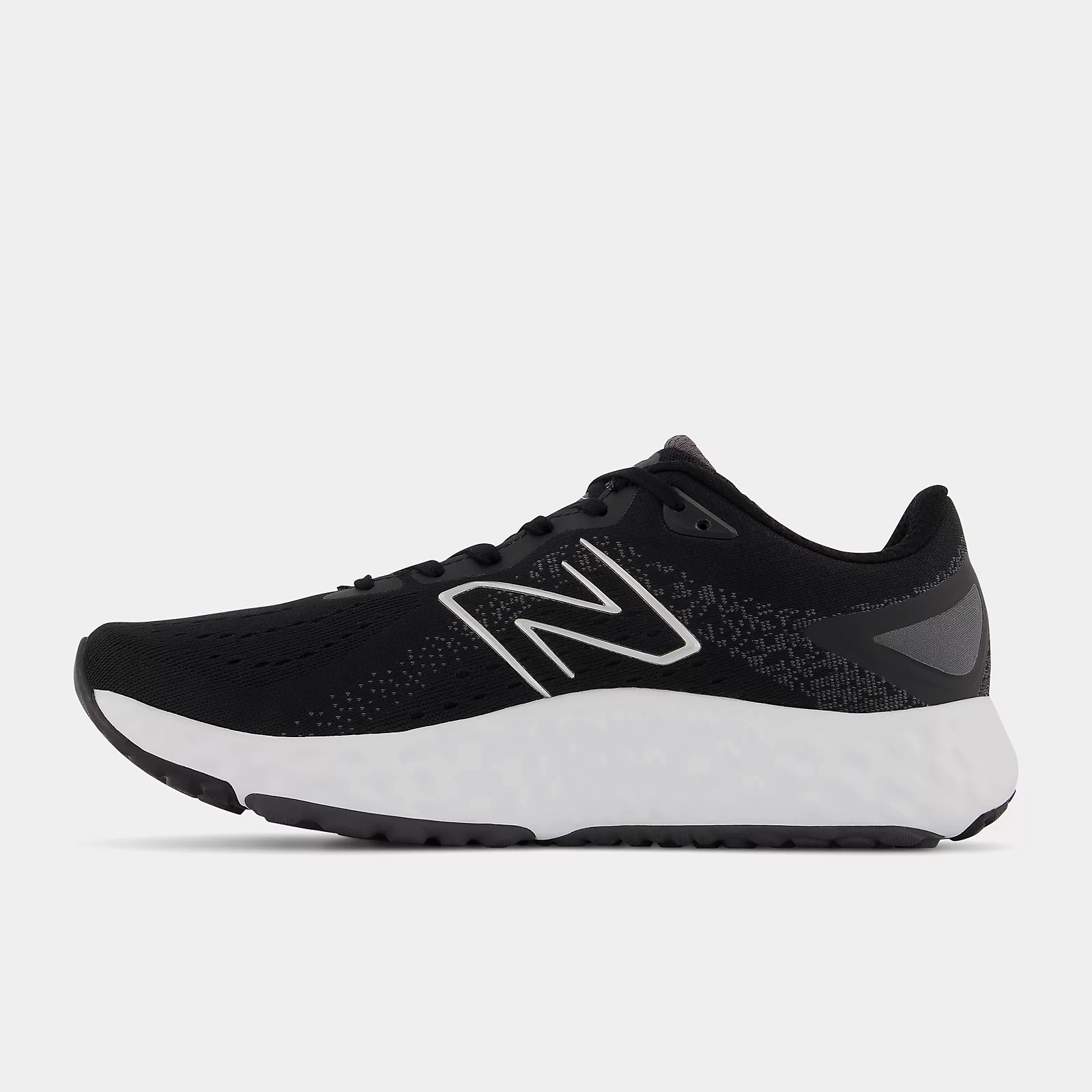 Snug Heel Lock Fit Soft Material New Balance Men's Fresh Foam Evoz v2 Shoes - Black / White
