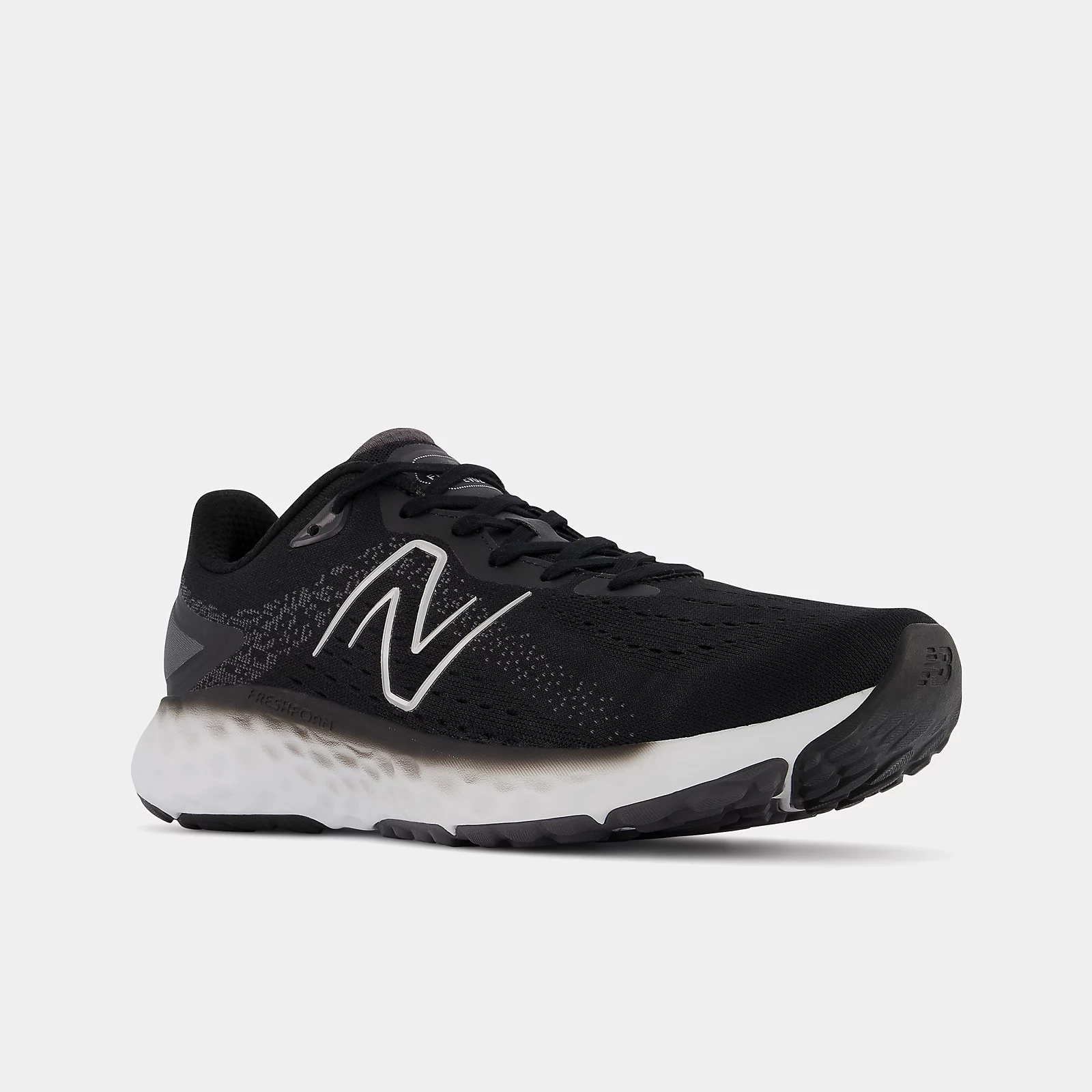 Impact Resistant Cushioning Stable Sole New Balance Men's Fresh Foam Evoz v2 Shoes - Black / White
