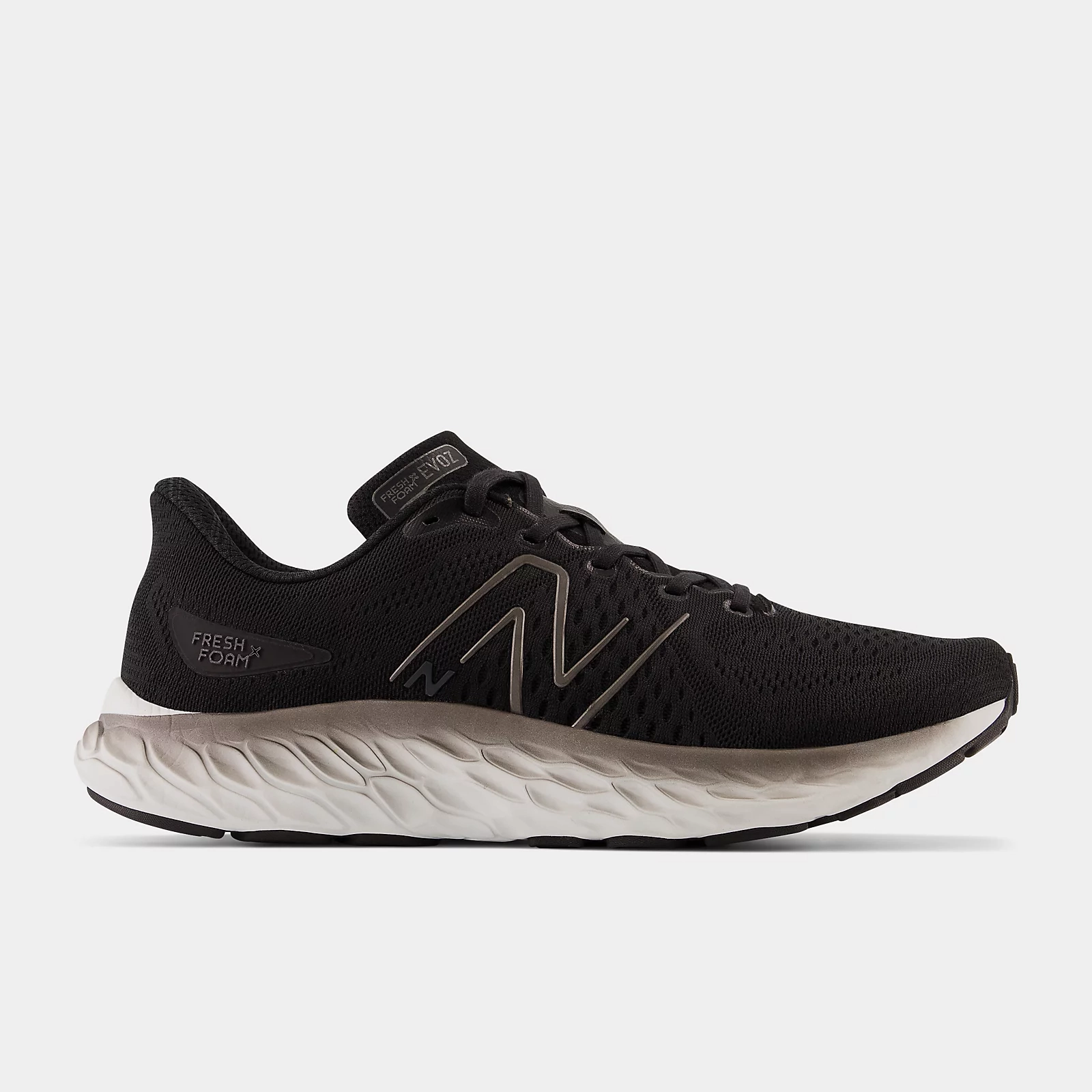New Balance Men's Fresh Foam X EVOZ v3 Shoes - Black / Silver Metallic Adaptive Grip Adjustable Lace Lock