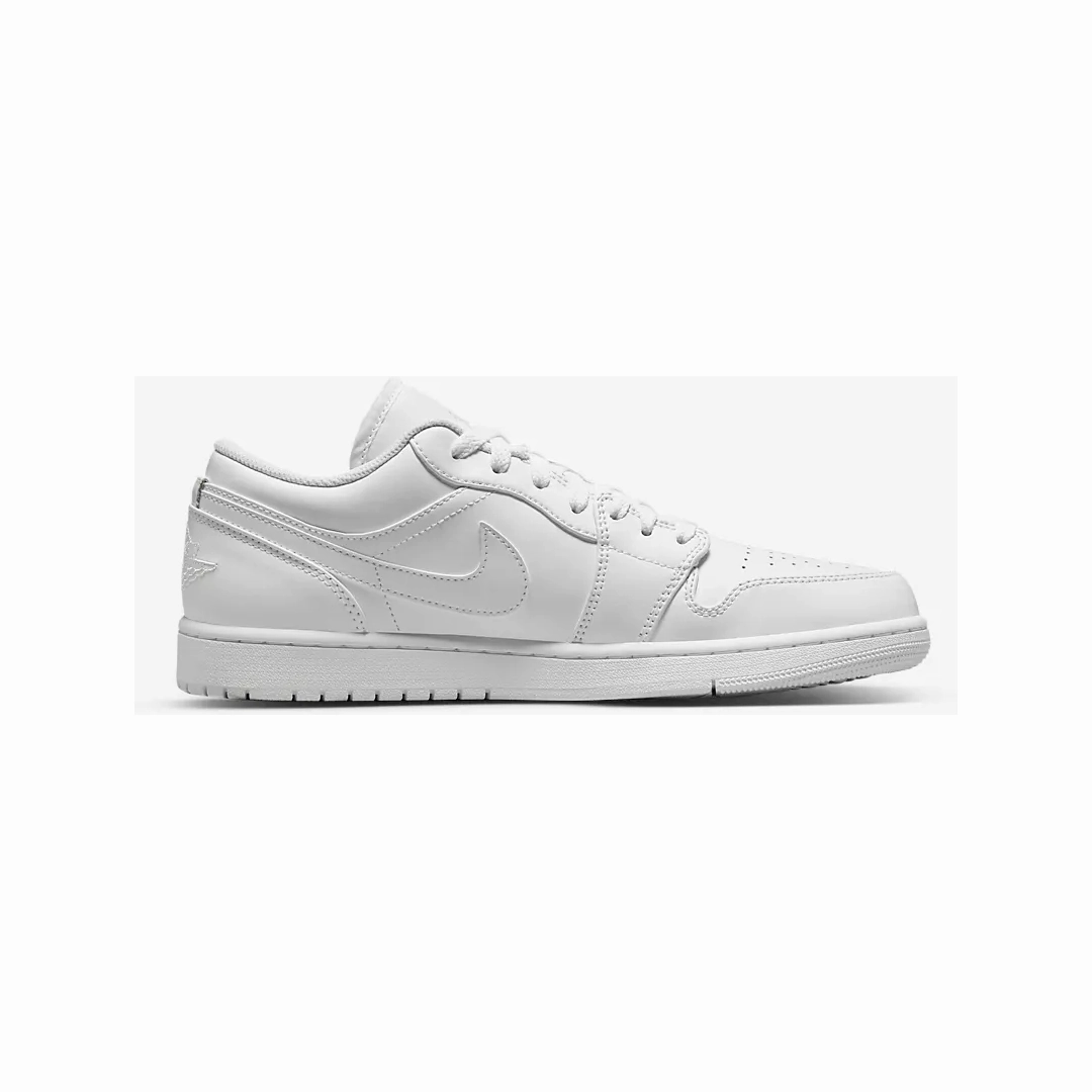 Nike Men's Air Jordan 1 Low Shoes - All White Step Fit Torsion Control System