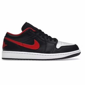 Shock   Dispersion Nike Men's Air Jordan 1 Low Shoes - Black / White / Fire Red