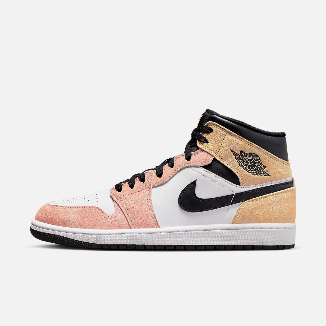 Nike Men's Air Jordan 1 Mid SE Shoes - Magic Ember / Sundial / White / Black Midfoot Stability