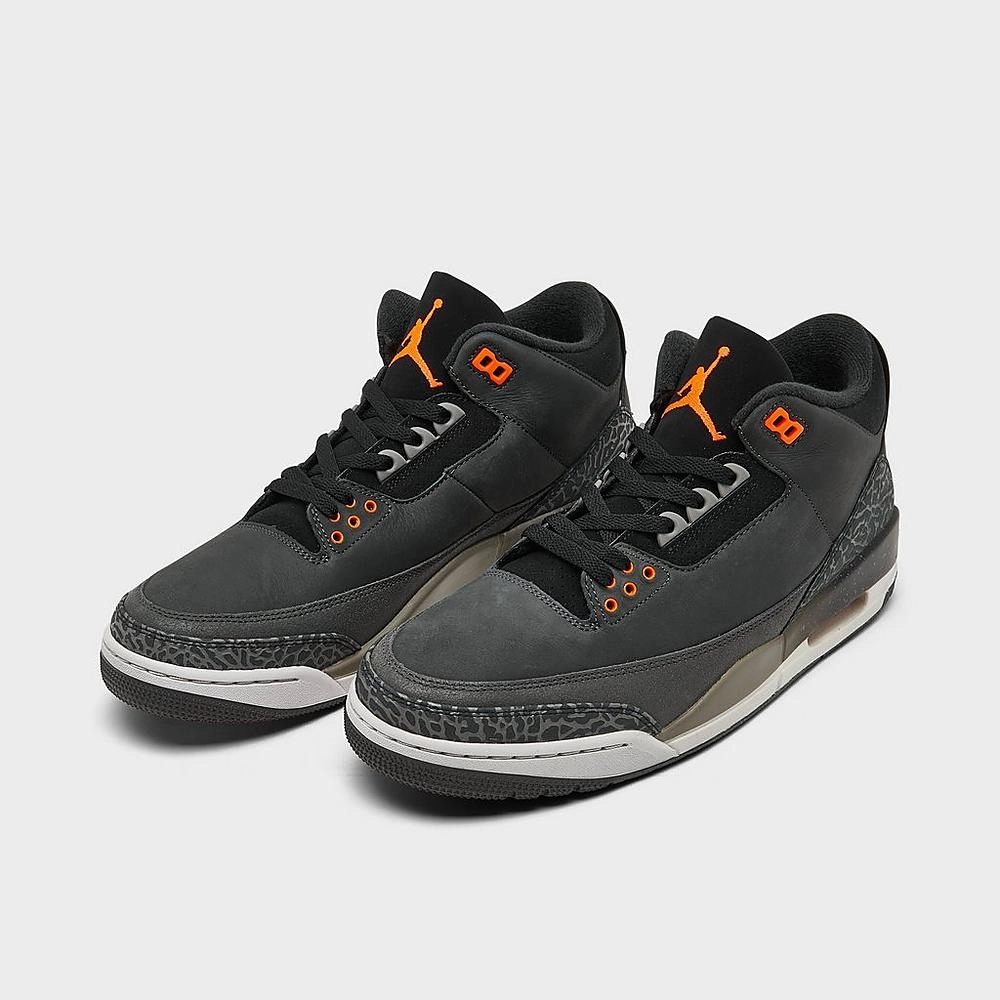 Nike Men's Air Jordan 3 Retro Shoes - Night Stadium / Orange / Black / Pewter / Grey Slip-resistant look Steady Steps