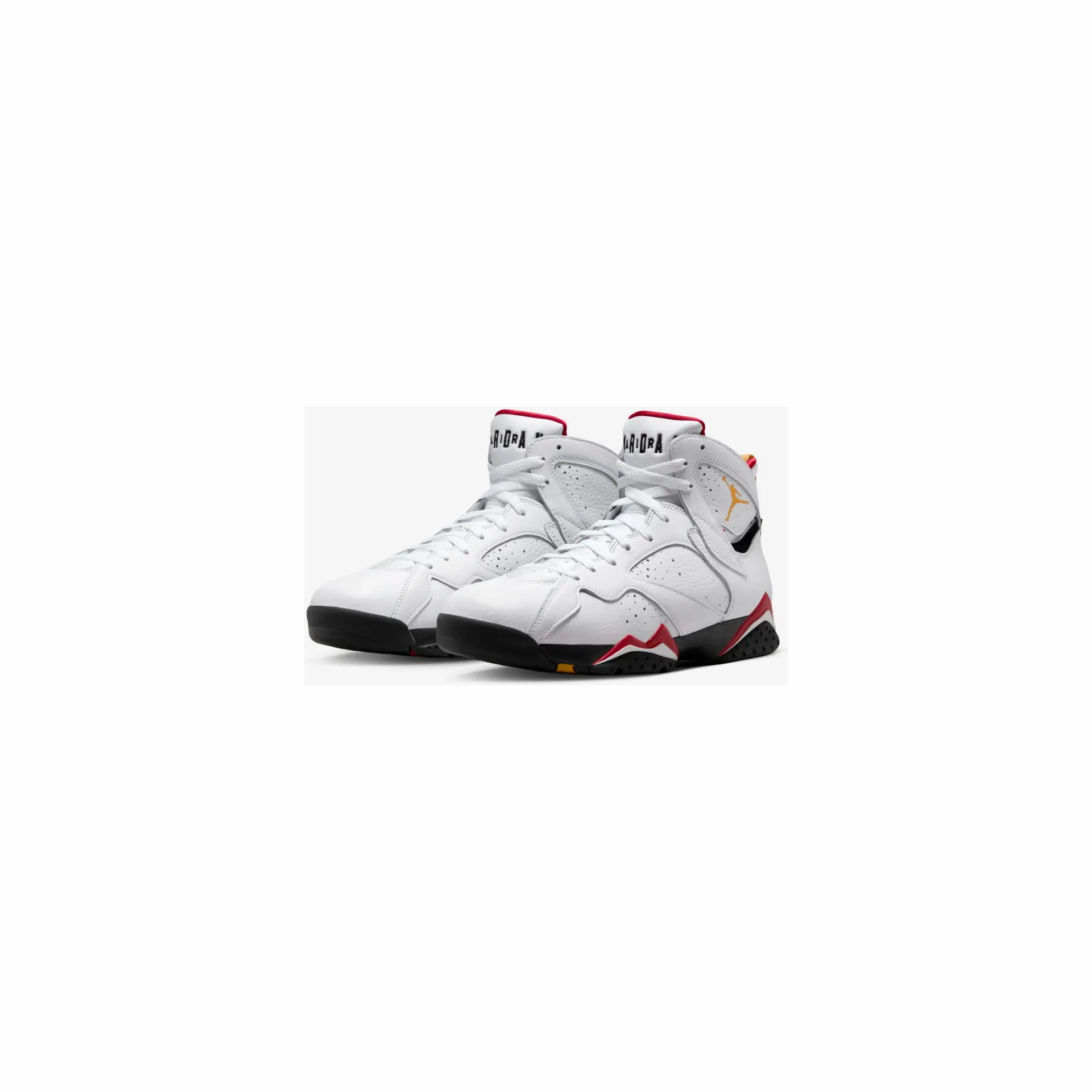 Nike Men's Air Jordan 7 Shoes - White / Black / Cardinal Red / Chutney Flex Notch