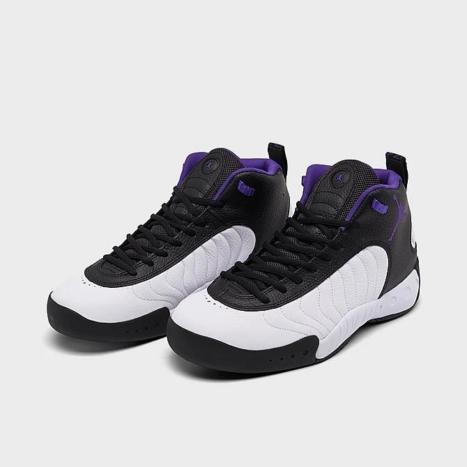 Nike Men's Air Jordan Jumpman Team 1 Shoes - White / Black / Field Purple Water resistant coating
