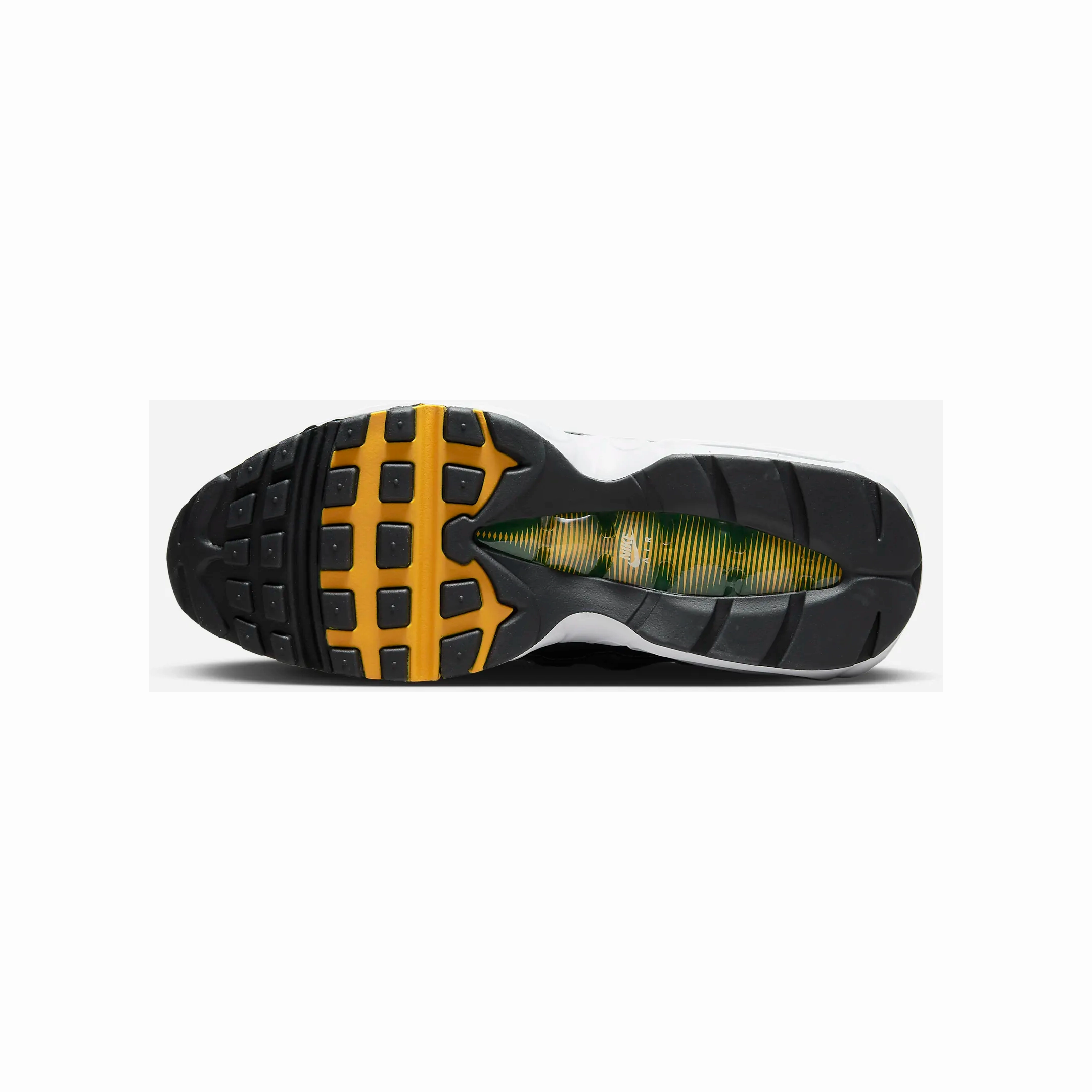 Cushioning Cloud Tech Nike Men's Air Max 95 Shoes - Pure Platinum / University Gold / Cinnabar / Gorge Green