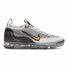 Daily Commuting Nike Men's Air VaporMax 2021 Flyknit Shoes - White / Black / Anthracite / Kumquat Yellow