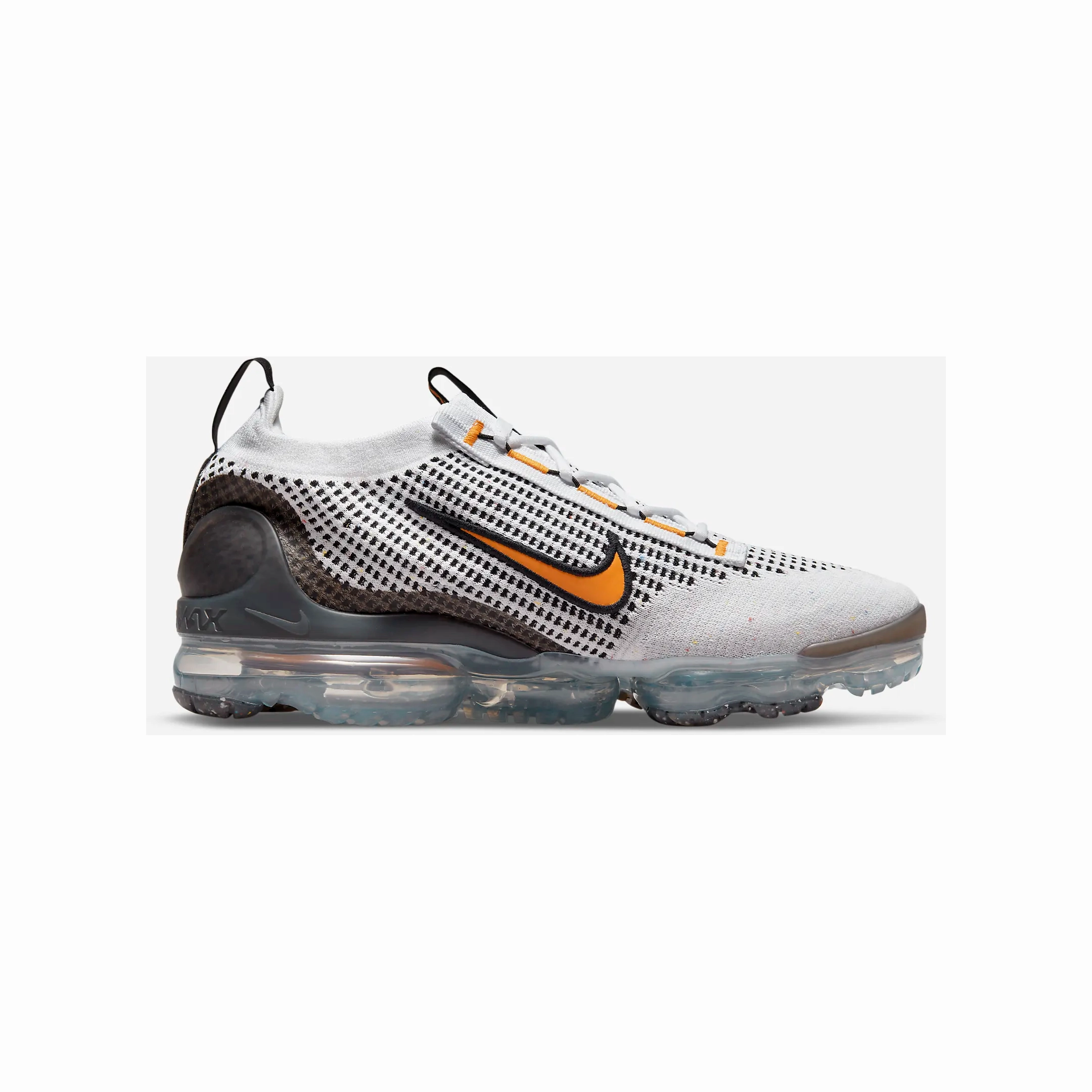 Support Cushion Nike Men's Air VaporMax 2021 Flyknit Shoes - White / Black / Anthracite / Kumquat Yellow