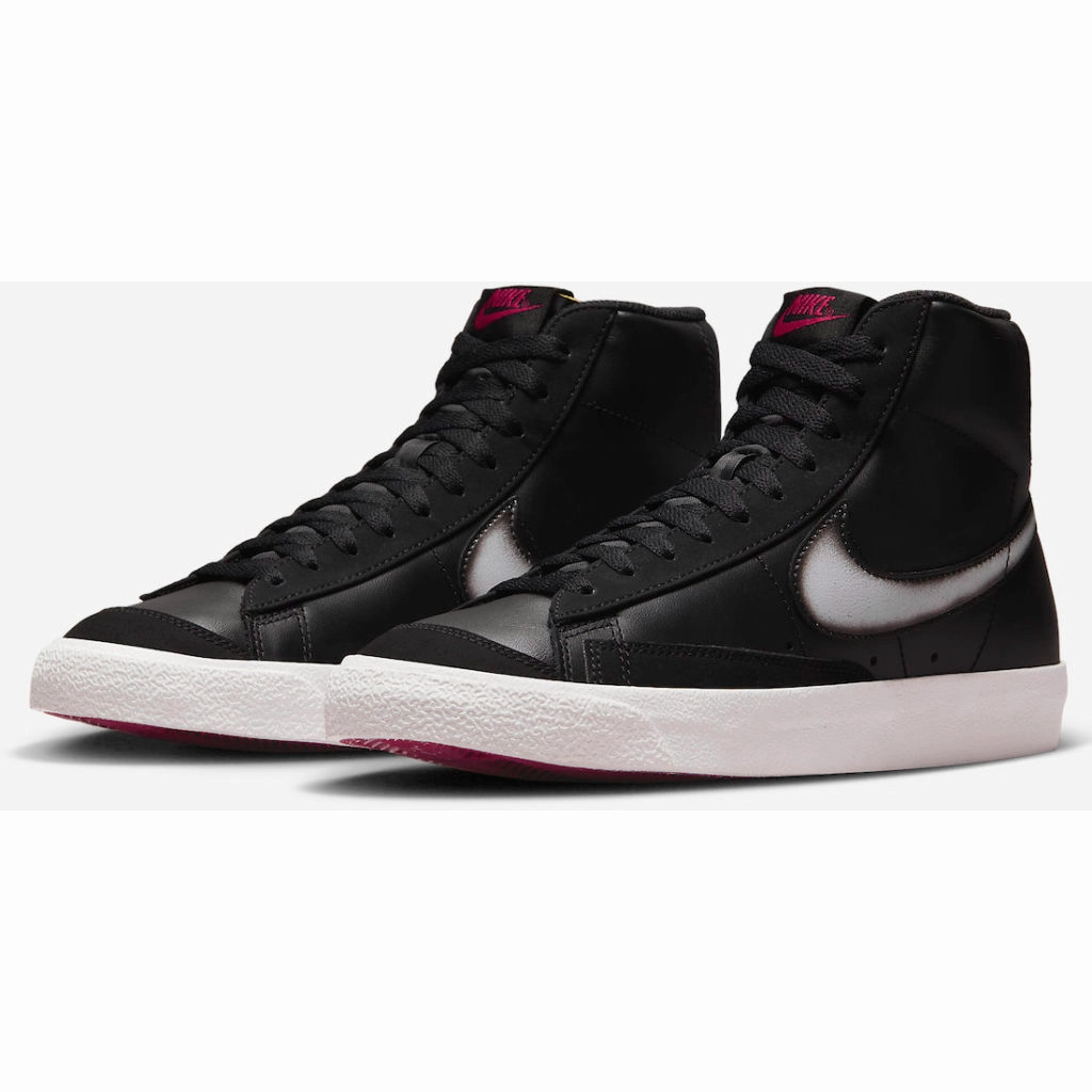 Ventilation Channel System Quick Outfits Nike Men's Blazer Mid '77 Vintage Nas Shoes - Black / Summit White / Noble Red