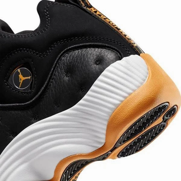 Anti Slip Rubber Outsole Nike Men's Jordan Jumpman Team II Black Taxi Shoes - Black / Yellow