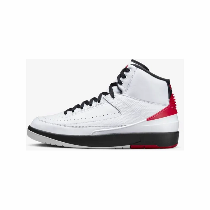 Cushioning Tech Comfort Upgrade Nike Men's Jordan Retro 2 Shoes - White / Varsity Red / Black
