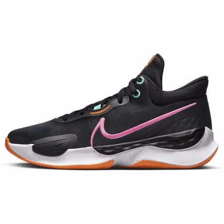 Cushioned Sole Nike Men's Renew Elevate 3 Shoes - Black /Anthracite / Brilliant Orange / Pink Spell