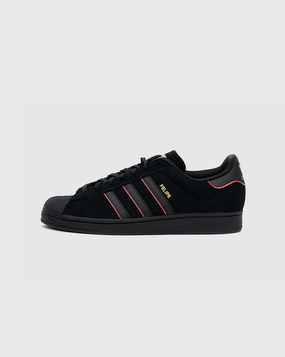 Adidas Superstar ADV x Felipe Gustavo Shoe - Black/Scarlet/Gold Smooth Toe Travel Ease
