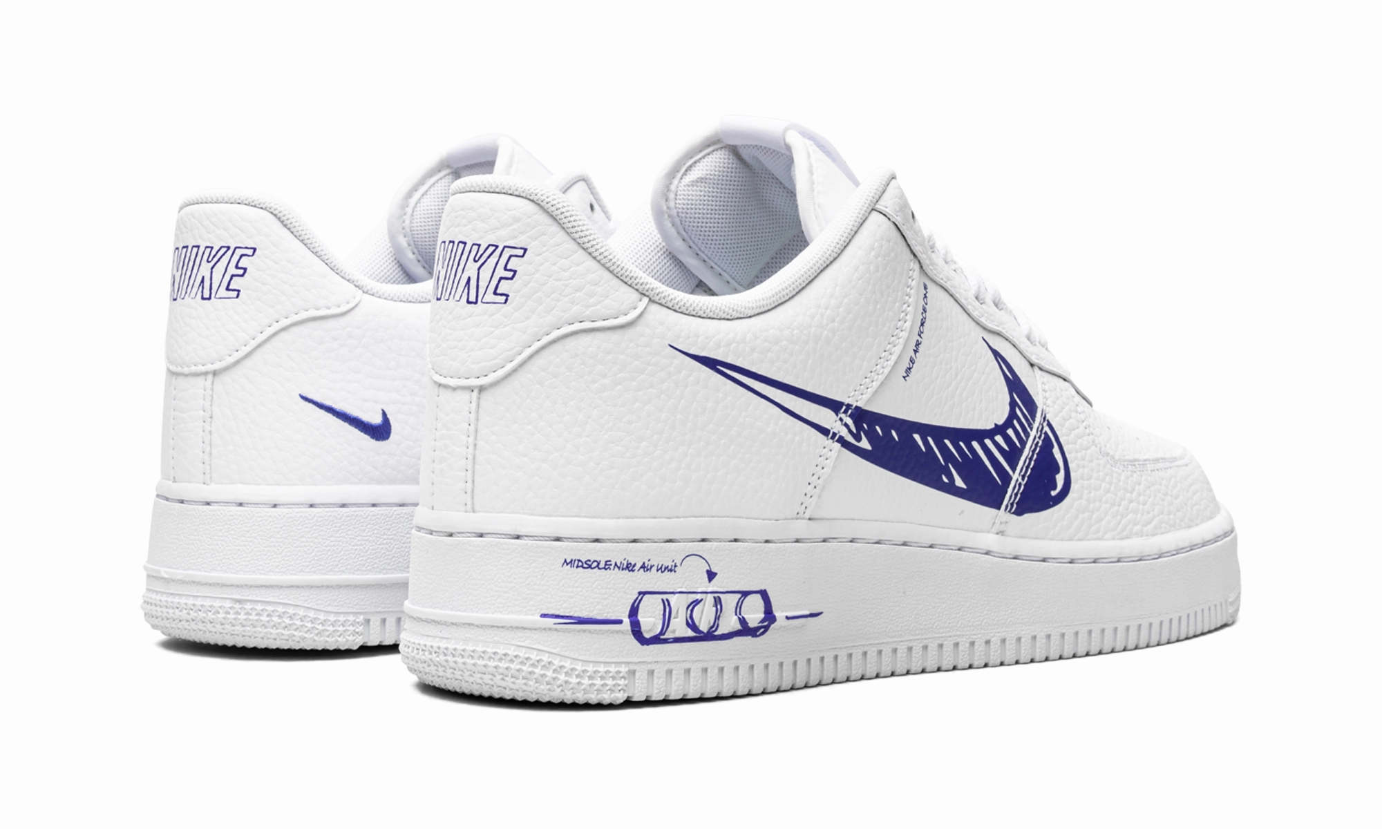 Tread Ready Air Force 1 Low "Scribble - Royal Blue"