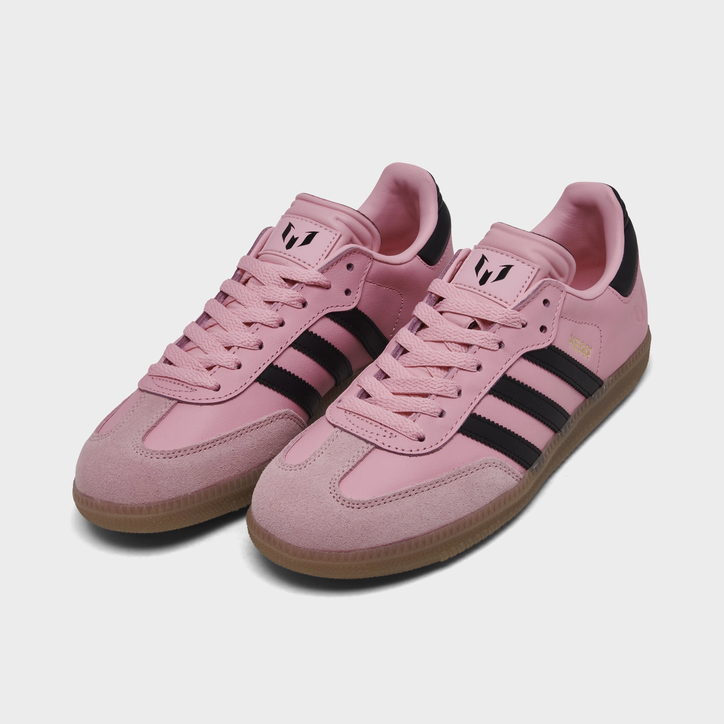 adidas Juniors' Samba Messi Light Pink / Core Black - Gum Freedom Move Tensile Lacing