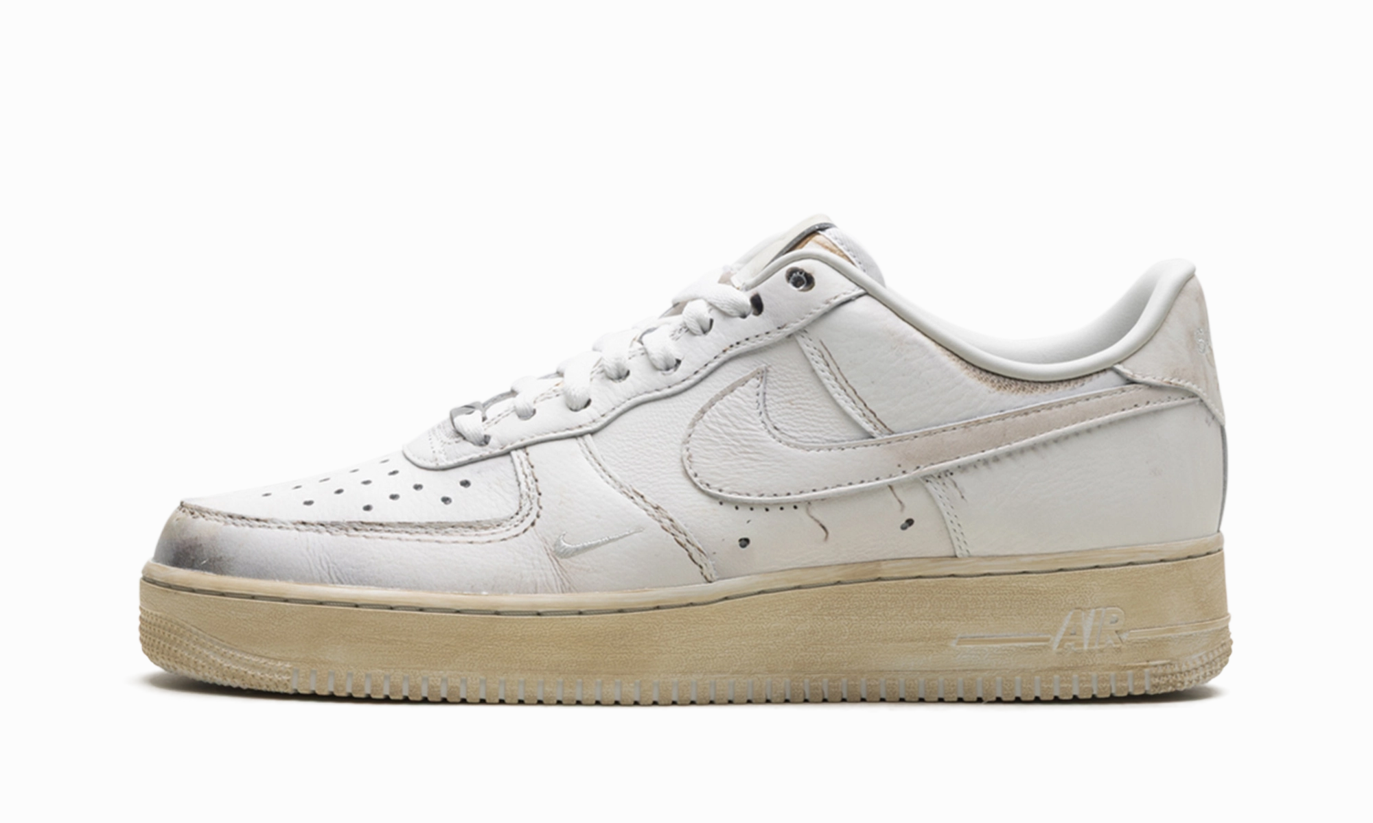 Air Force 1 Low ".SWOOSH - Dirty Triple White" Minimal Touch Impact Dispersing Heel