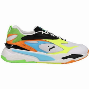 Puma Men's RS Fast Tropics Shoes - White / Black / Blue / Green / Yellow Heat Dissipation Channels