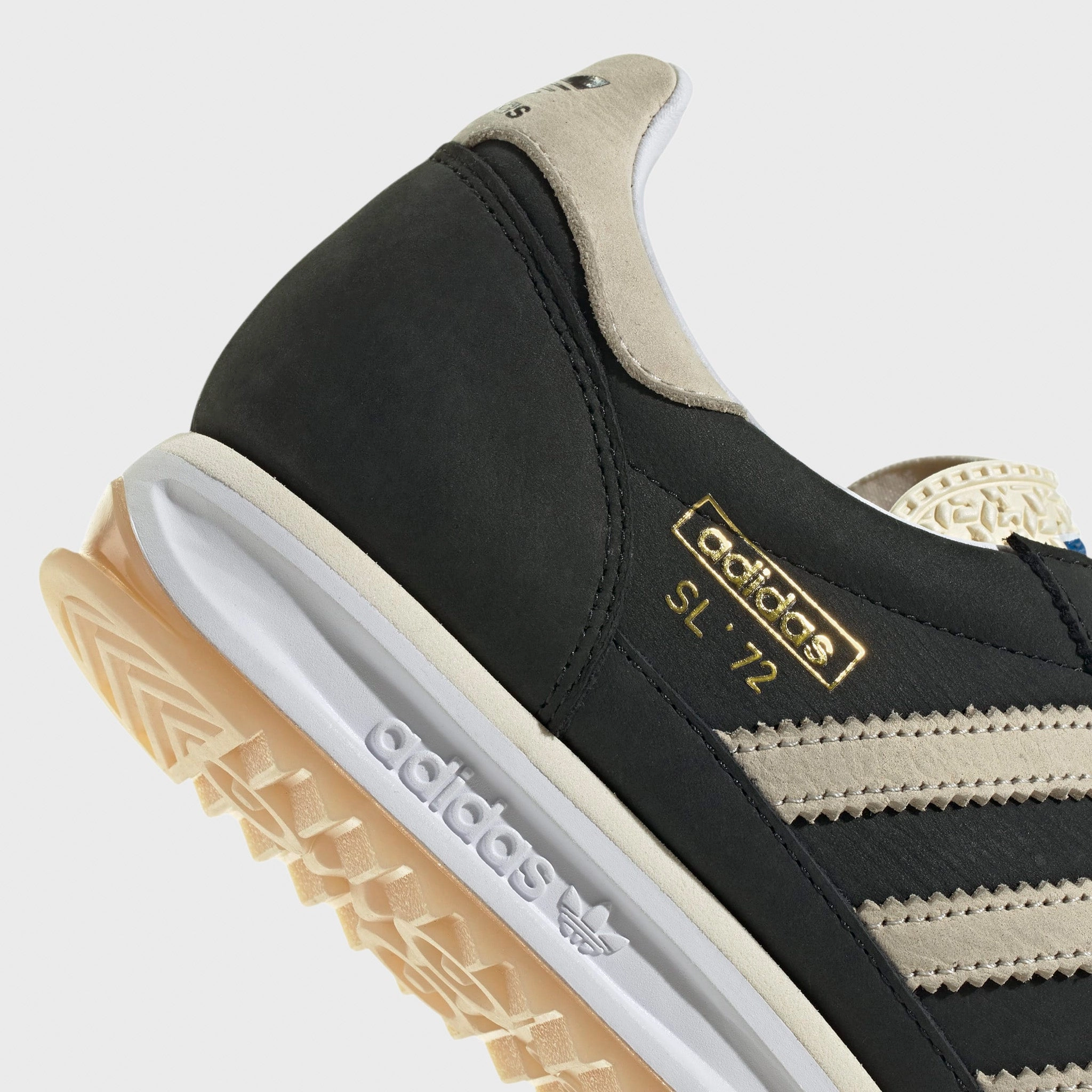 adidas SL 72 RS Black / White - Gum Breathable Tongue Construction Odor Resistant Insole