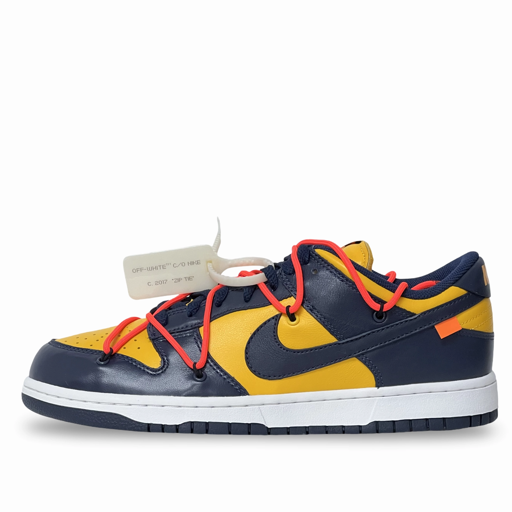 Nike Dunk Low Off-White University Gold Michigan Athletic Apparel