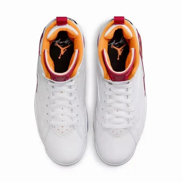 Nike Men's Jordan MVP Shoes - White / Cardinal Red / Vivid Orange Step Focus Sneaker Exchanges