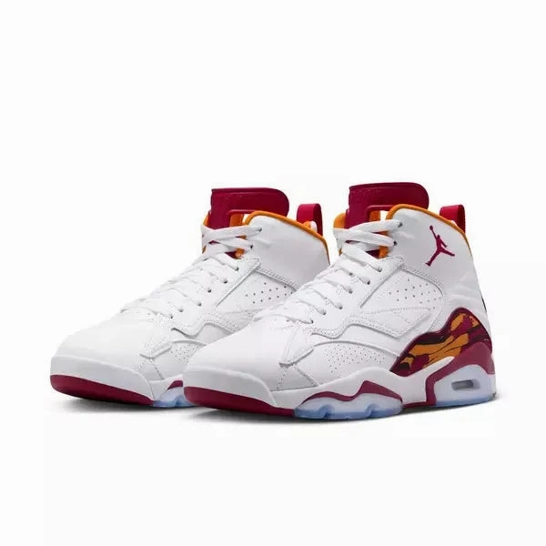 Nike Men's Jordan MVP Shoes - White / Cardinal Red / Vivid Orange Sustainable Design hook and loop closure