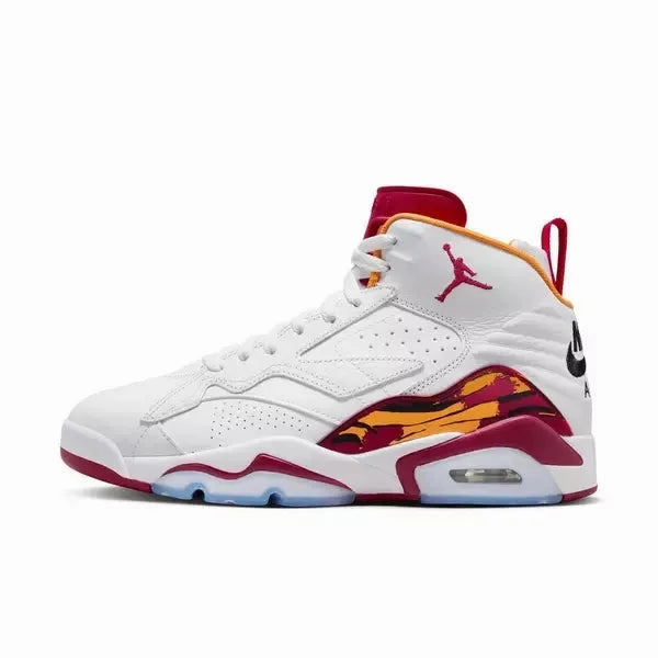 Nike Men's Jordan MVP Shoes - White / Cardinal Red / Vivid Orange HeelCushion