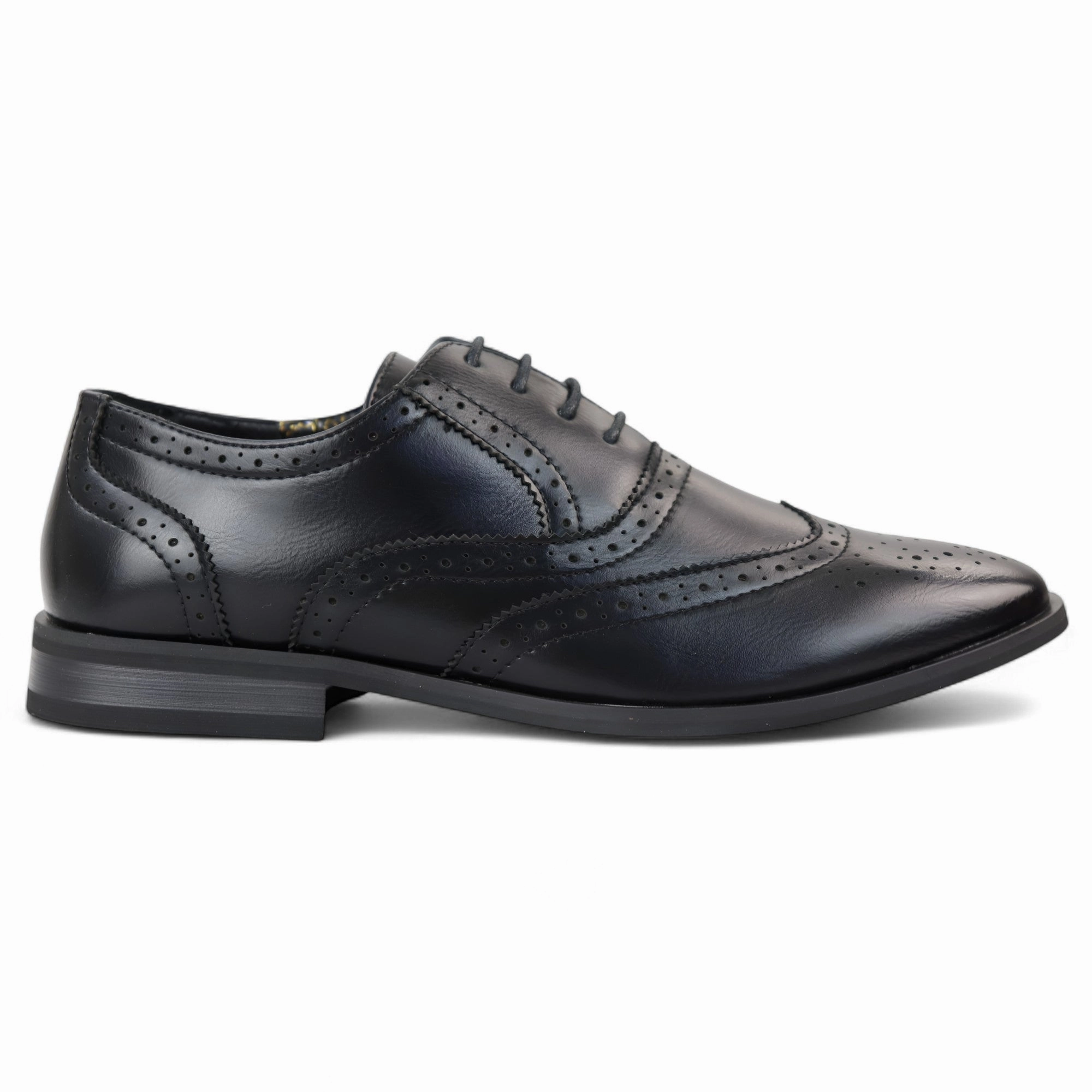 Refined Style Clean Looker Breathable Feel Fashion Focused Men??s Black Classic Brogue Derby Oxford Shoes