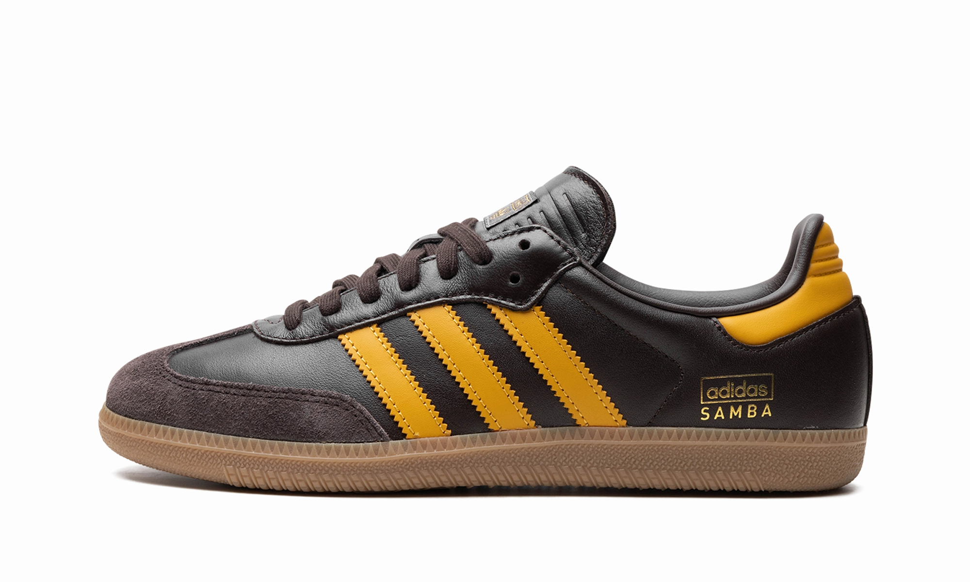 Coffee Walk Comfortable Shoes Samba OG "Dark Brown Preloved Yellow"