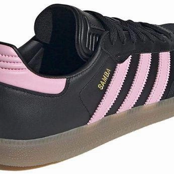 Adidas Men's Samba Inter Miami CF Messi Shoes - Black / Pink Bold materials Smooth Wear