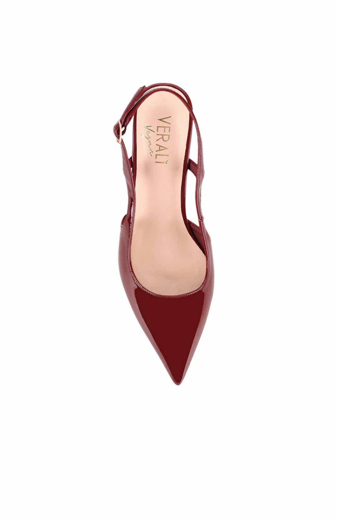Elton Slingback Block Heels Wine Patent Unique Pick Smooth Finish