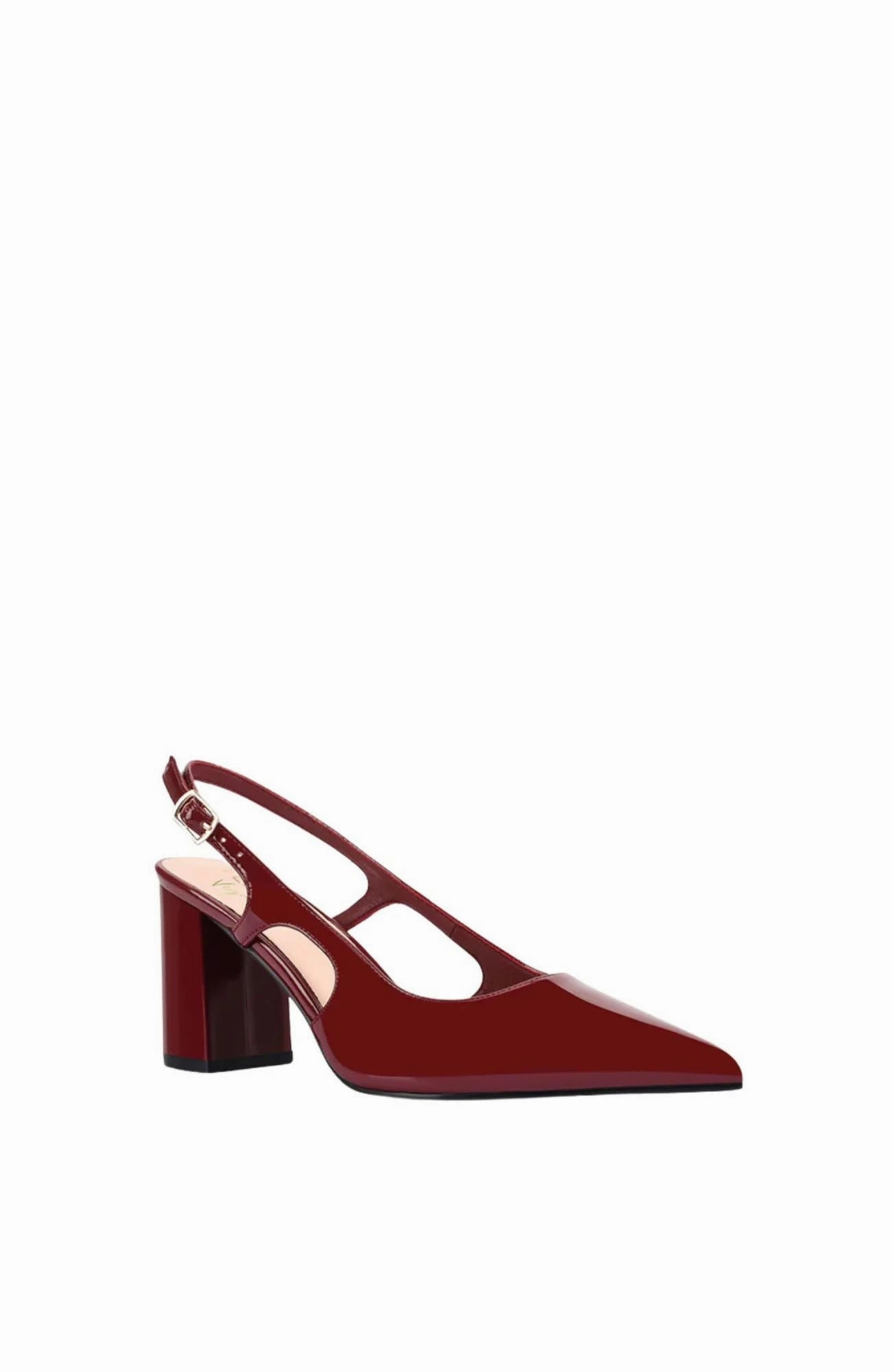 Elton Slingback Block Heels Wine Patent Chic Finish