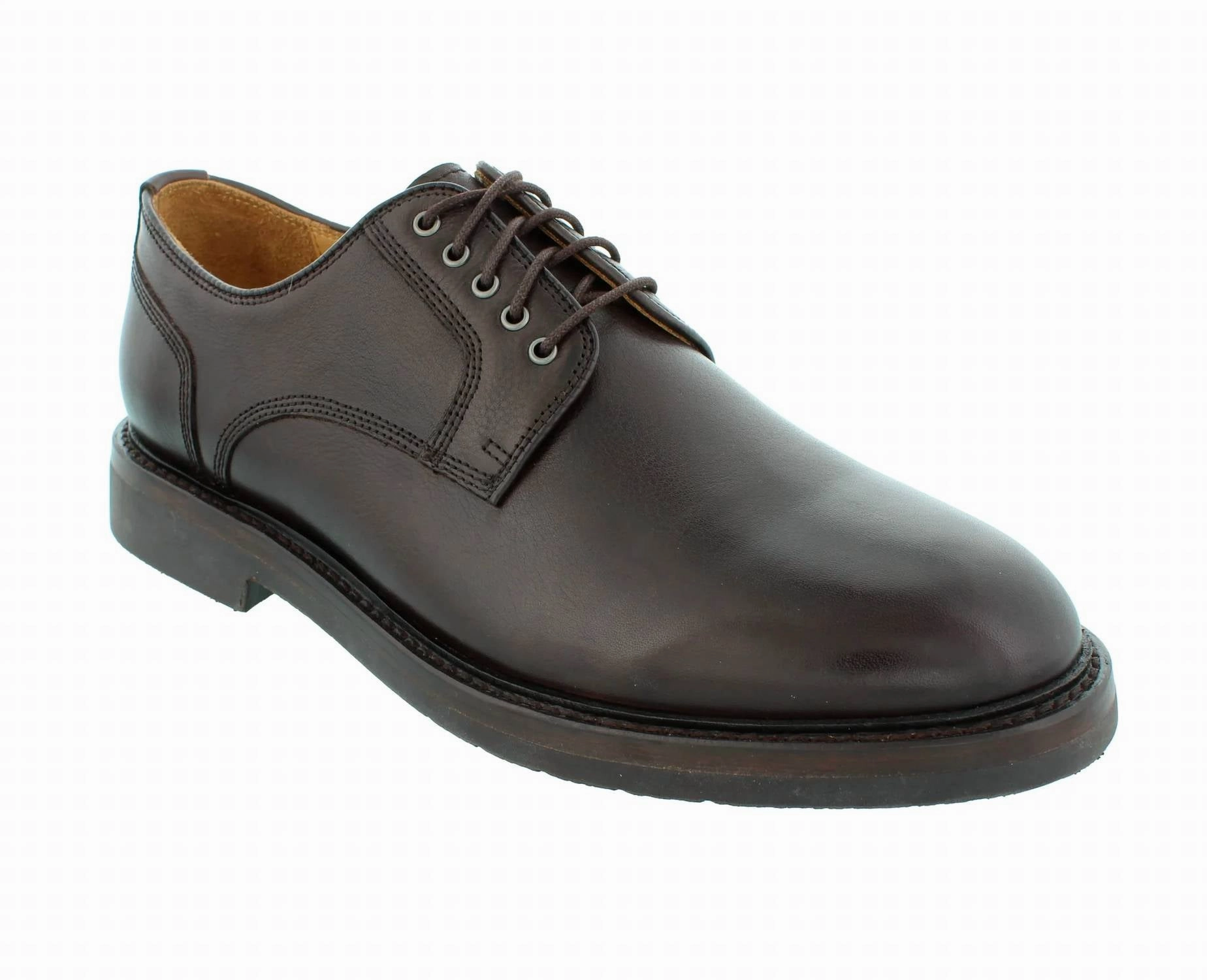 Men's Alpha Shoes In Brown Polished Form Cushioned Support Career Oriented