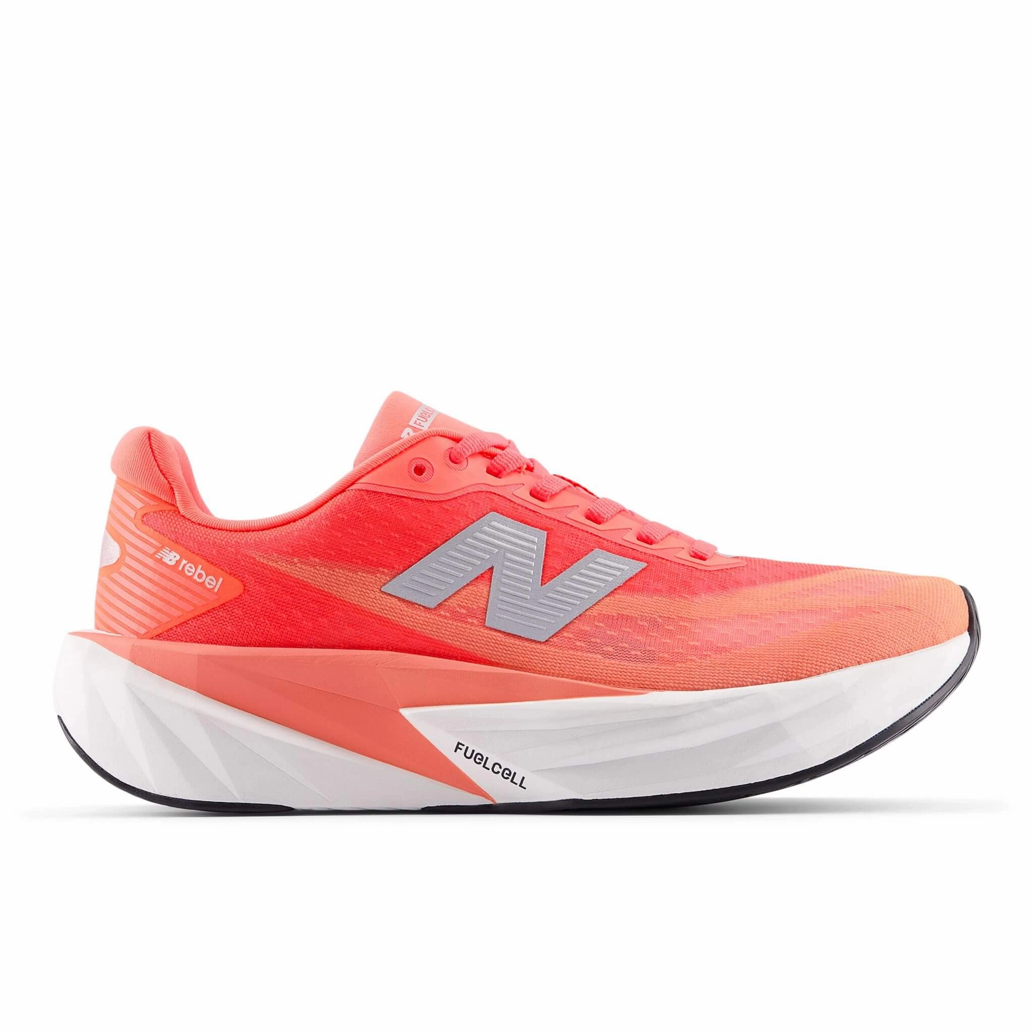 New Balance | Women's FuelCell Rebel v5 Running Shoes - Urgent Red Mid Foot Lockdown Stable Support
