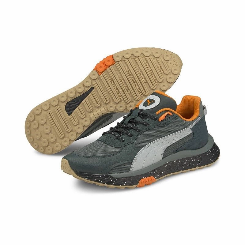 Puma Men's Wild Rider Winter Shoes - Balsam Green / Green Gables Ergo Sole Impact Foam