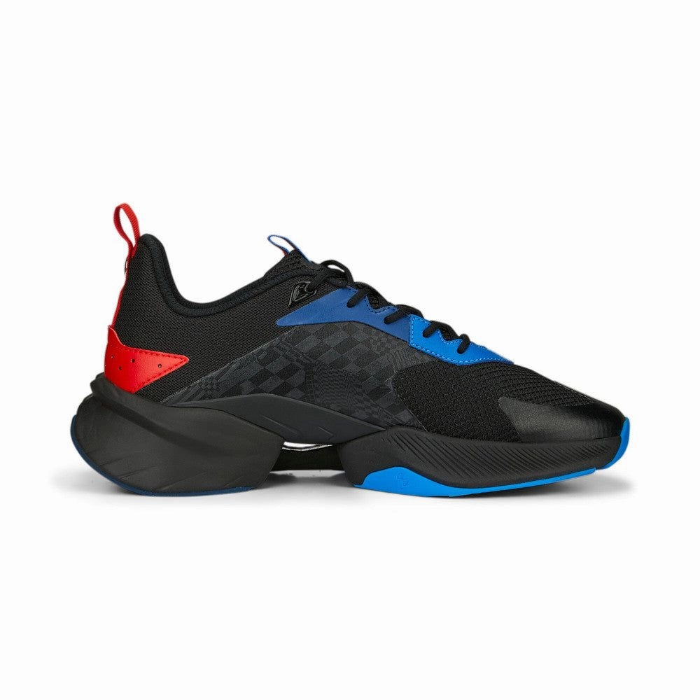 Bounce Back Foam PUMA Men's BMW M Motorsport LGND Renegade Shoes - Black / Cool Cobalt / Pop Red