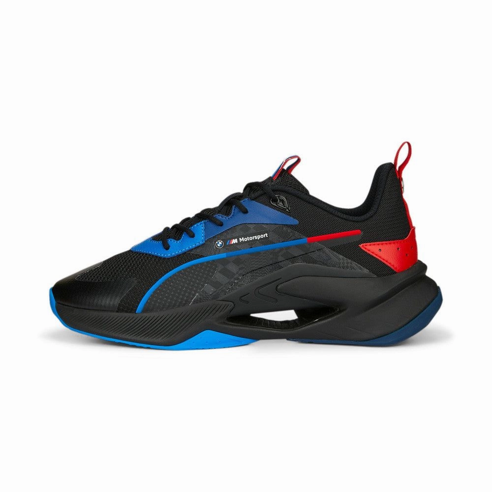 Boosted fit PUMA Men's BMW M Motorsport LGND Renegade Shoes - Black / Cool Cobalt / Pop Red