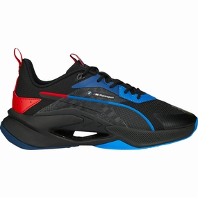 PUMA Men's BMW M Motorsport LGND Renegade Shoes - Black / Cool Cobalt / Pop Red Shock Diffusion Midsole Training Essentials