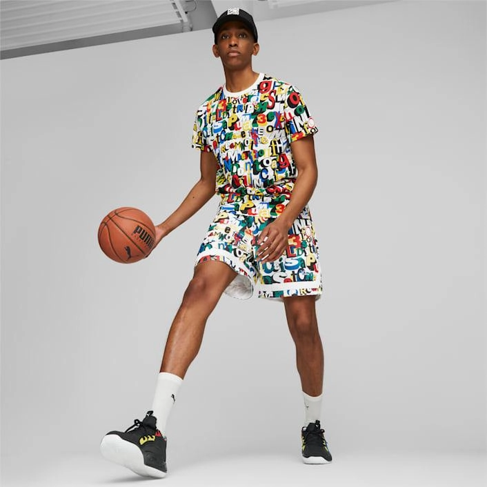 Breathable Tongue Construction Street Touch Puma Men's Court Rider Chaos Trash Talk Shoes - Black / Yellow / Green / Blue / White