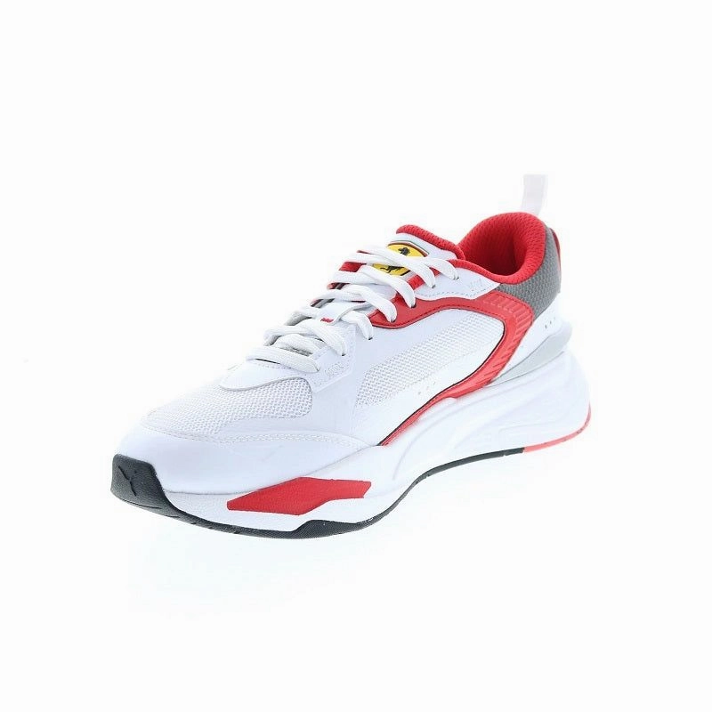 Impact Guard Torsion Stability Plate Puma Men's Ferrai RS Fast Shoes - White / Rosso Corsa Red / Smoked Pearl