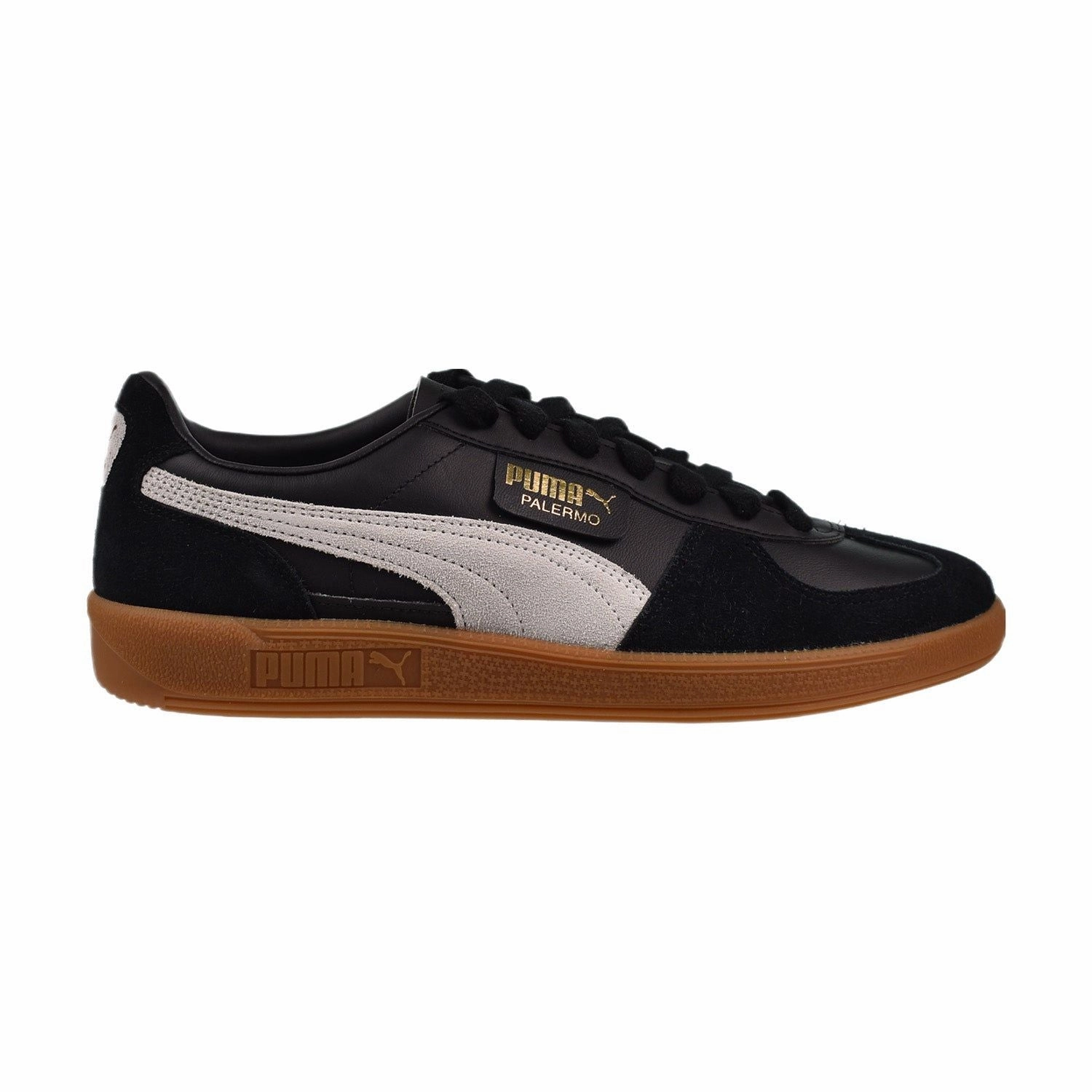 Puma Men's Palermo Leather Shoes - Black Feather / Grey Gum Adaptive Fit Design