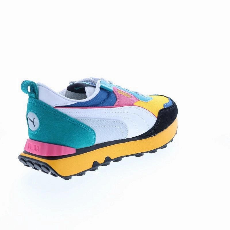 Puma Men's Rider FV Future Vintage Shoes - Yellow / Green / Pink Everyday Sports Cushion Sole