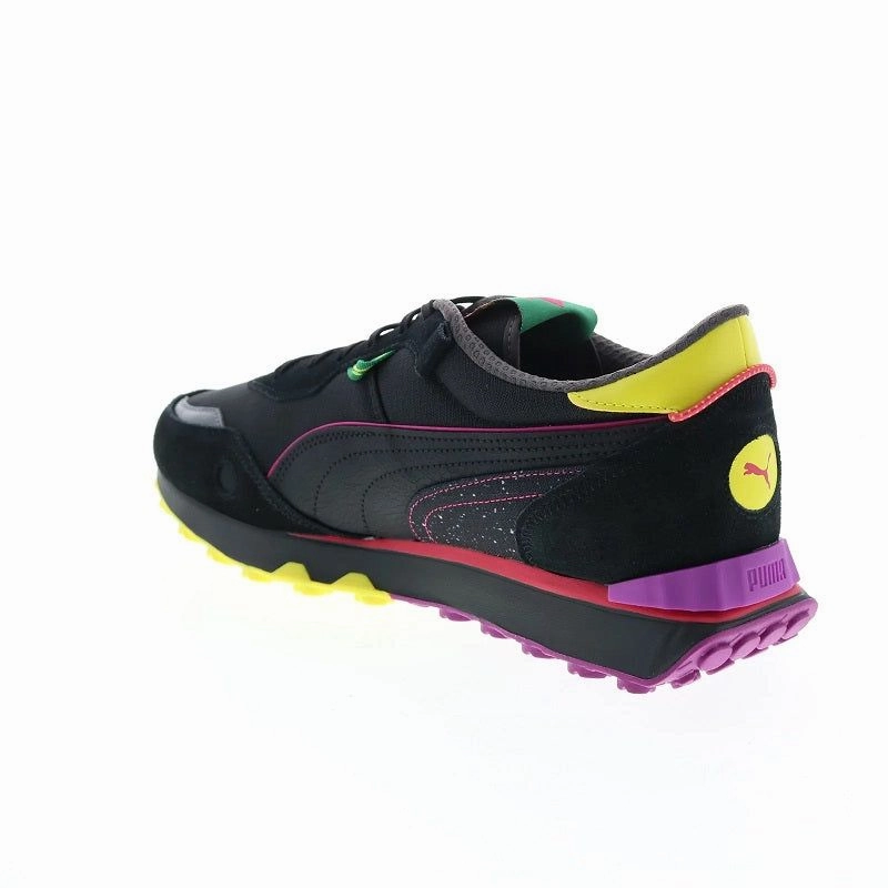 Anti Slip Tread Puma Men's Rider FV Ski Club Shoes - Black / Russet Orange / Energy Yellow