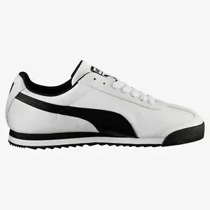 Running Trails Outdoor Leisure Puma Men's Roma Basic Shoes - White / Black