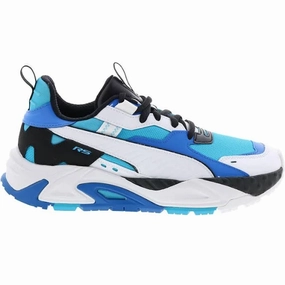 Lightweight Midsole Geometry Iconic Style Puma Men's RS TRCK Super Lifestyle Shoes - Speed Blue / White / Black