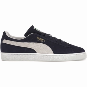 Puma Men's Suede Classic 21 Shoes - Black / White Compact Design Smooth Lines