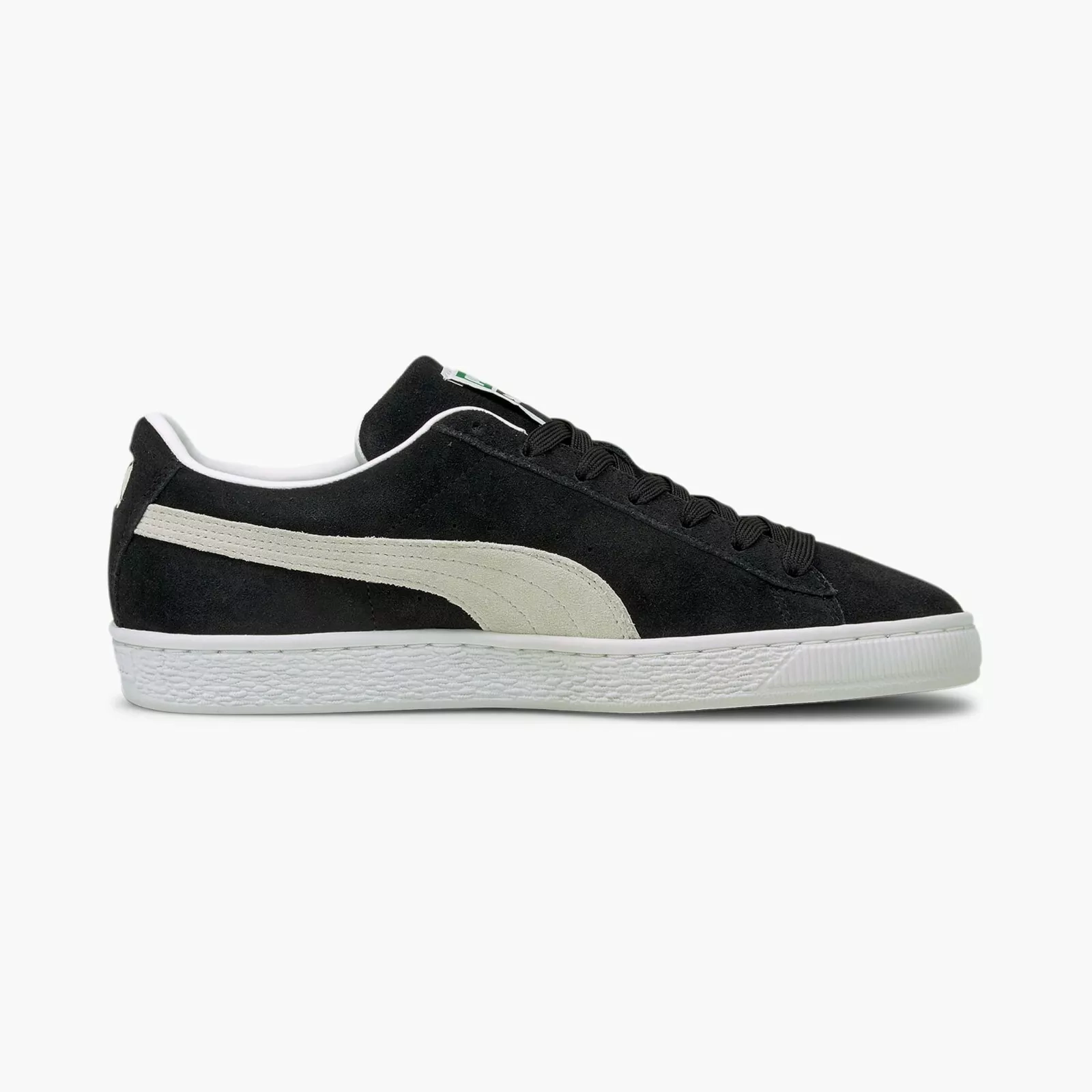 Puma Men's Suede Classic 21 Shoes - Black / White Durable Tread Pattern Energy Bounce